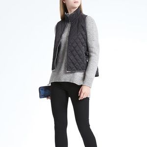 Banana Republic Mink Grey Quilted Vest